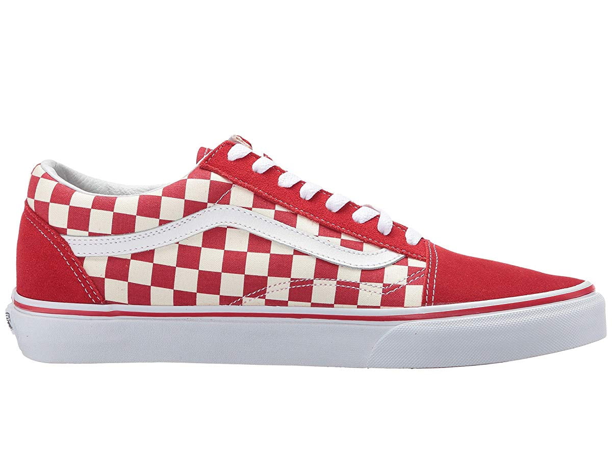 Red checkered top vans men