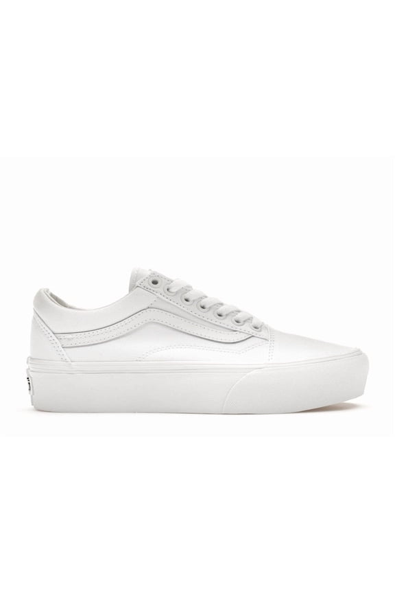 Women's Old Skool Platform True White Skateboarding Shoes, from StockX