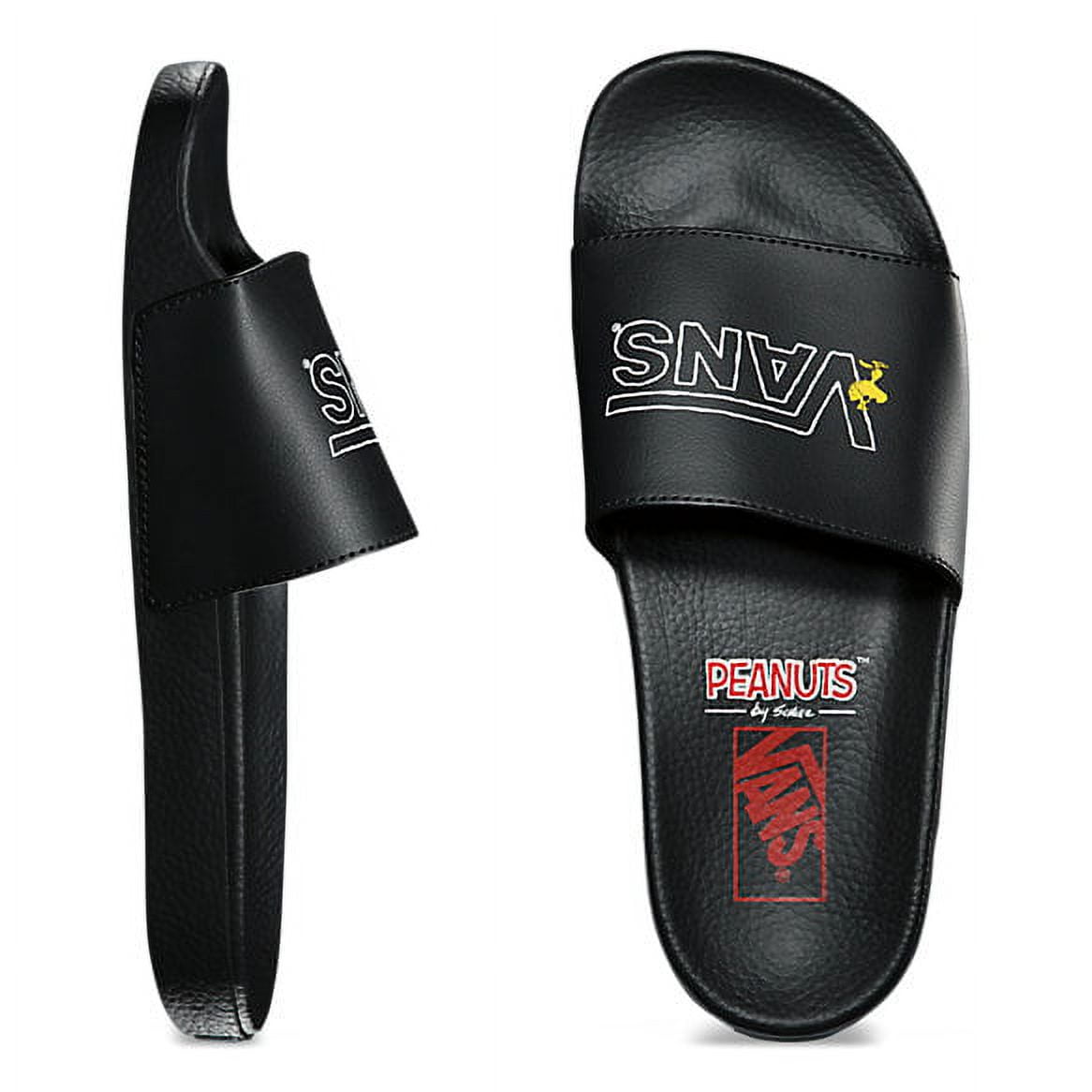 Vans x peanuts clearance black slide sandals
