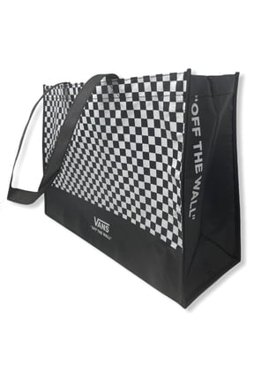 by Off The Wall Unisex Polypropylene Classic Checkered Tote Bag, Black and White