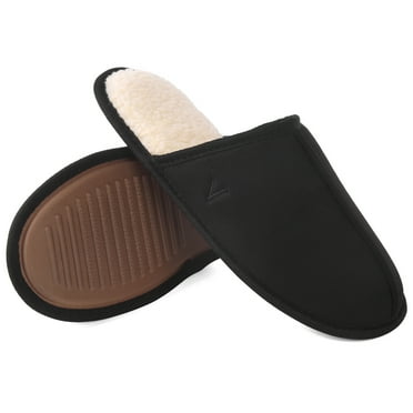 Vansarto Men's Comfy Memory Foam Scuff Slippers Suede Slip On Clog Indoor Outdoor House Shoes