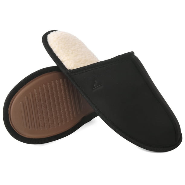 Vansarto Men's Comfy Memory Foam Scuff Slippers Suede Slip On Clog