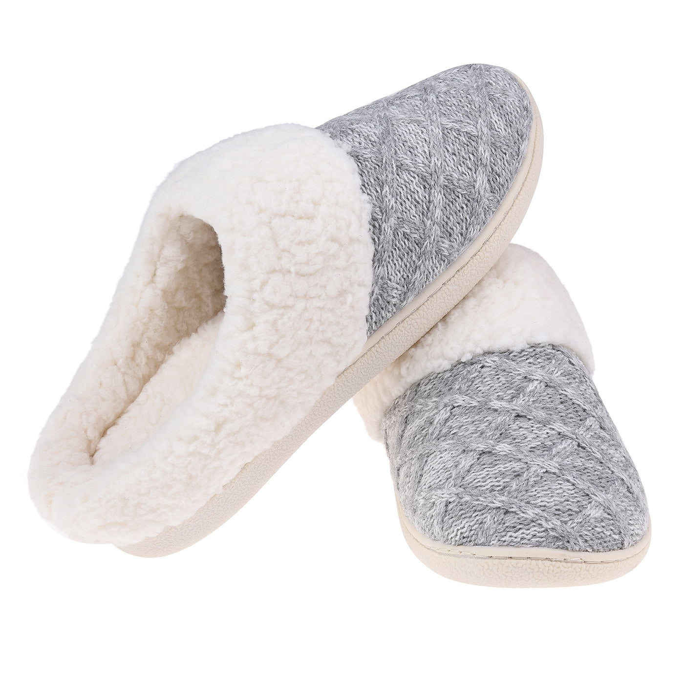 VANSARTO Women's Memory Foam House Slippers - Fuzzy Slip-On Slides For Indoor & Outdoor - View #10