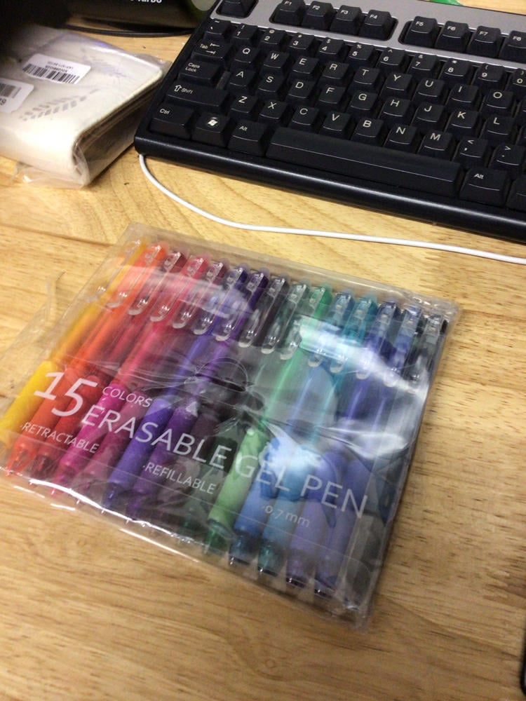 Vanstek 15 Colors Erasable Ink Gel Pens, Fine Point (0.7), Retractable