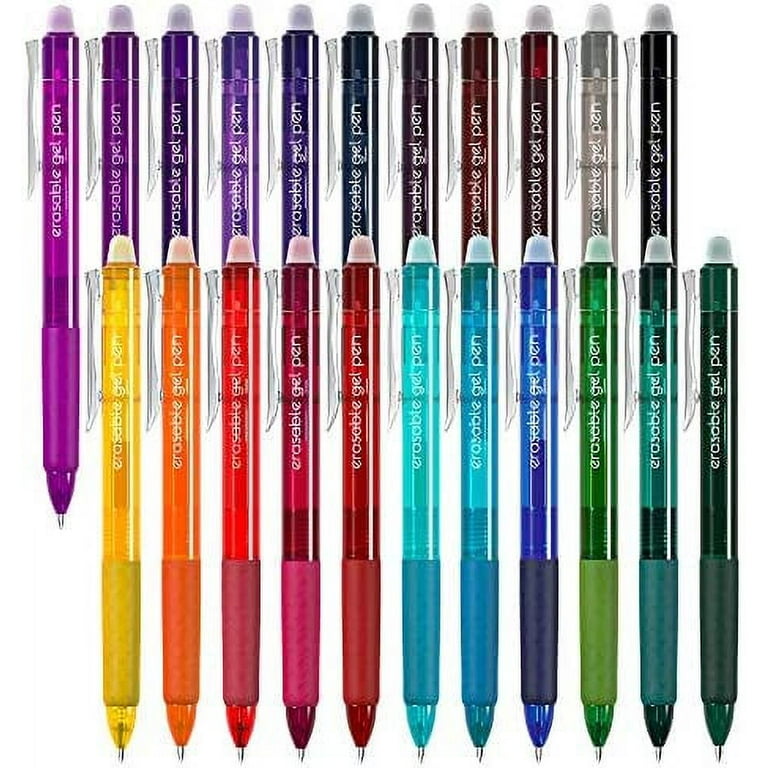 Erasable Gel Pens, 22 Colors Lineon Retractable Erasable Pens Clicker, Fine Point, Make Mistakes Disappear, Assorted Color Inks for Drawing Writing