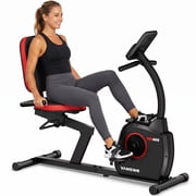 Vanswe Recumbent Exercise Bike 16 Levels Resistance Maximum Weight 380 lbs. Magnetic Recumbent Stationary Bike