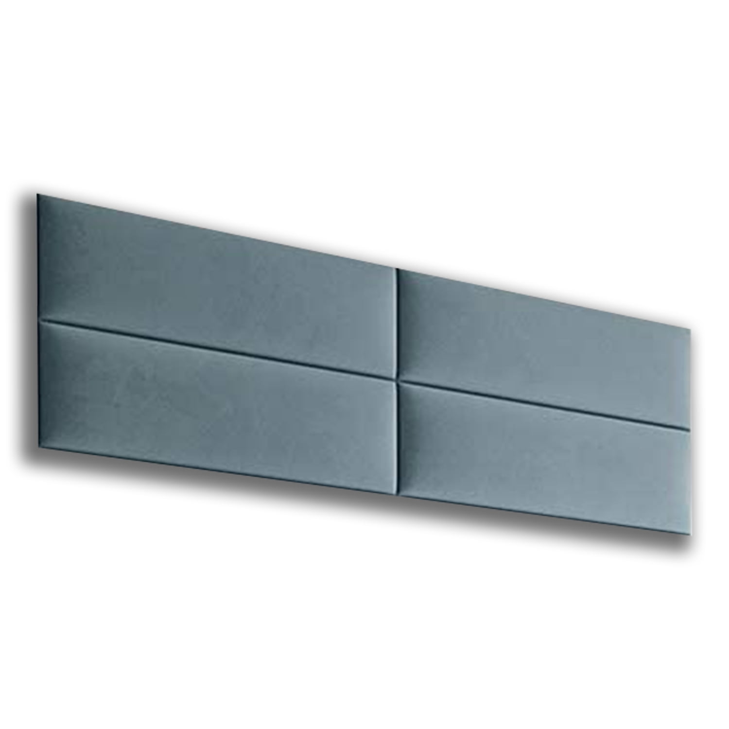 Antique Blue Velvet Full-Queen Upholstered Floating Wall Panels