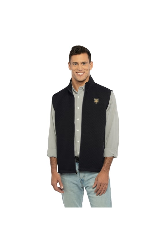 Men's Collegiate Full Zip Quilted Vest Army Black Knights Small