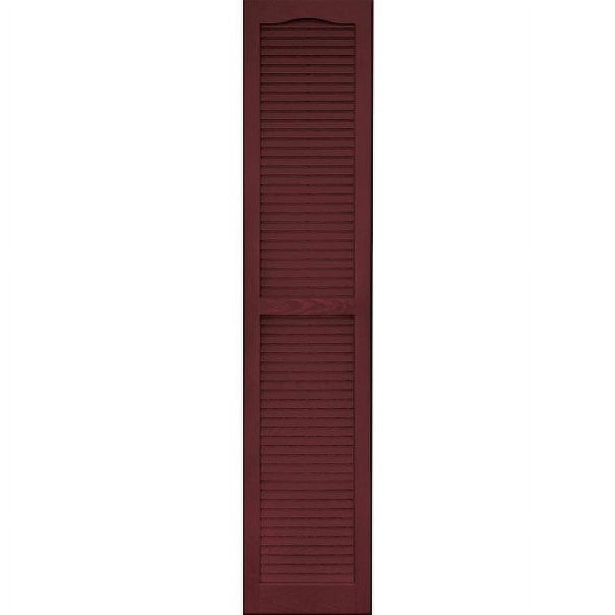 Vantage Cranberry Louvered Vinyl Exterior Shutters 14in x 67in, Set