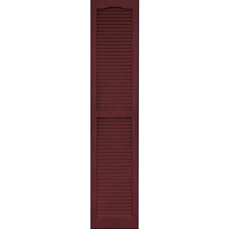 Vantage Cranberry Louvered Vinyl Exterior Shutters 14-in x 71-in, Set of 3