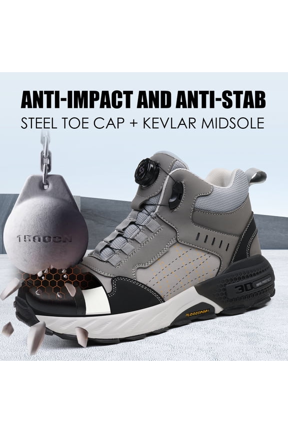 High Top Work Boots Steel Toe Shoes for Men Women Waterproof Slip Resistant Safety Shoes Indestructible Industrial Construction Working Boots