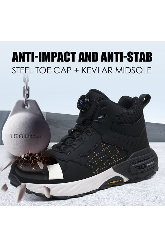 High Top Work Boots Steel Toe Shoes for Men Women Waterproof Slip Resistant Safety Shoes Indestructible Industrial Construction Working Boots