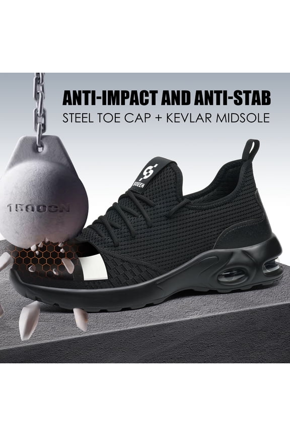 Lightweight Steel Toe Shoes for Men Women Puncture Resistant Safety Footwear Work Shoes Men Wear Resistant Shoe Comfortable for Construction Jobs