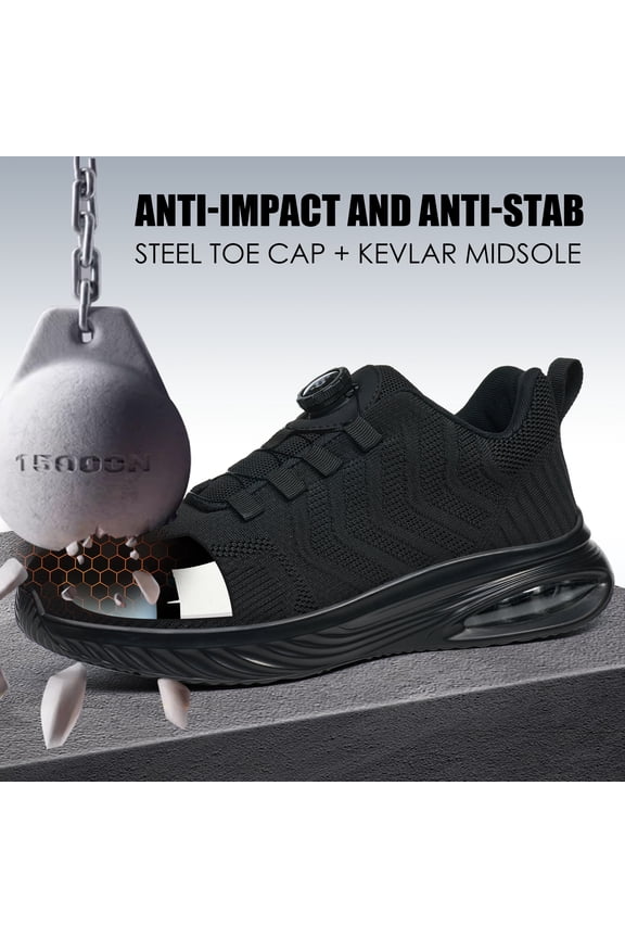 Lightweight Steel Toe Shoes for Men Women Puncture Resistant Anti-Static Safety Footwear Comfortable Work Shoes for Construction Jobs