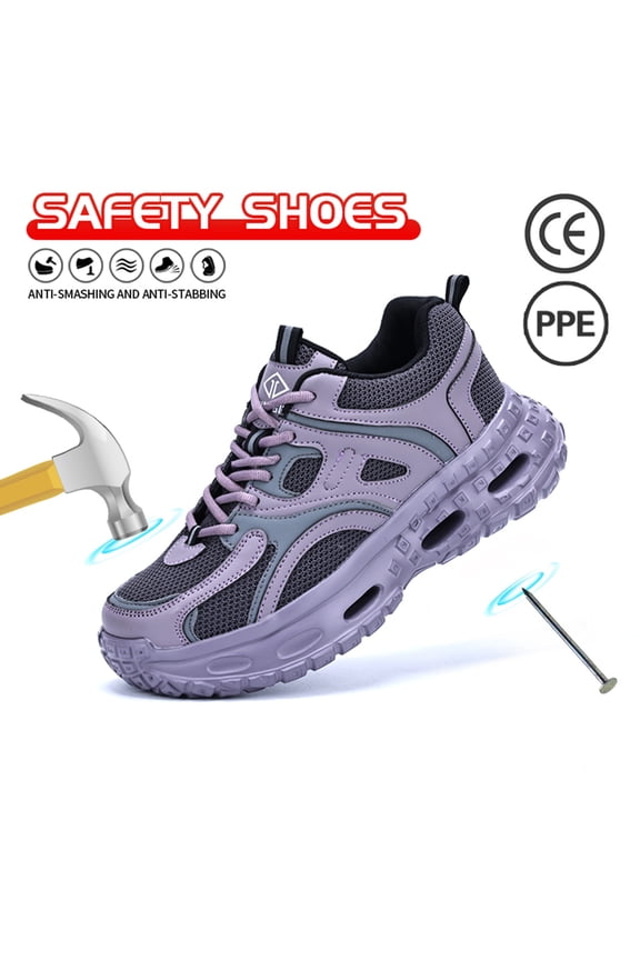 Steel Toe Shoes for Men Comfortable Safety Shoes Lace Up Work Shoes Fashion slip resistant Sneakers