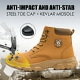 thumbnail image 1 of Vantalaria Waterproof Steel Toe Boots For Men Comfortable Safety Work Boots Indestructible Shoes Non Slip Puncture Resistant Industrial Construction Boots, 1 of 7