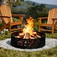 thumbnail image 1 of 36" Wood Burning Fire Pit Ring for Outdoor Bonfire Party Camping Backyards (Lattice Version), 1 of 8
