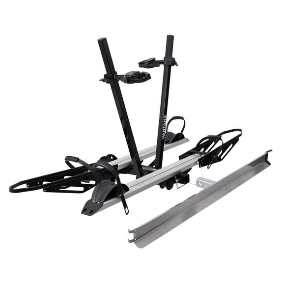 Vantana Foldable 2-Ebike Rack with Loading Ramp, 200 lbs Aluminum Hitch Carrier for 2" Receiver, Fits Trucks, SUVs, RVs, and Trailers