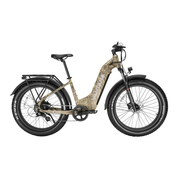 Vantana Titan Step-Through All Terrain Fat Tire Electric Bike, Peak 1000W Motor, Torque Sensor, 960Wh Samsung Battery, 95 Mile Range, 28 MPH, UL Certified Ebike for Adults & Seniors, Desert Camo