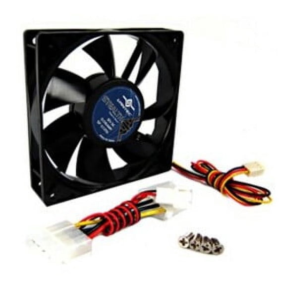 Vantec SF9225L 92mm x 92mm x 25mm Dual Ball-Bearing Silent Case Fan, Black