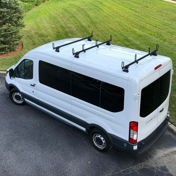 Vantech GFY Heavy Duty 3 Bar Commercial / Recreational Ladder Rack Fits: Ford Transit Medium Roof Cargo Van 2015-on