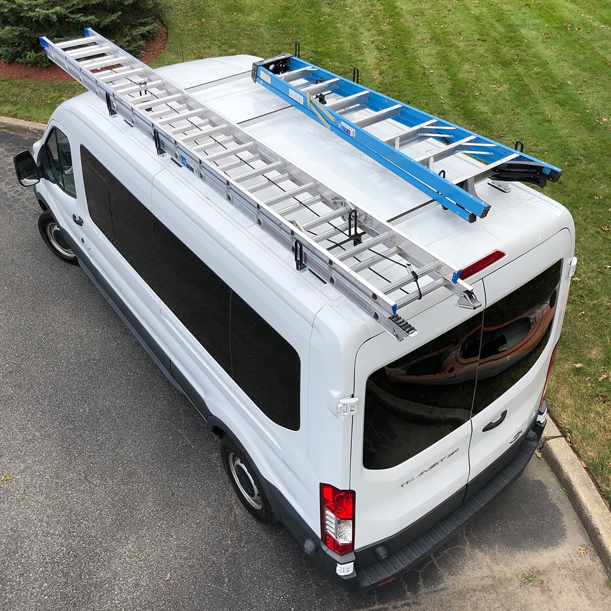 Vantech 3-Bar Ladder Roof Rack, Fits Transit Medium Roof Van 2015-on ...