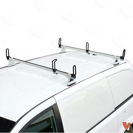 Vantech Heavy Duty 2 Bar Ladder Roof Rack Fits: Universal Fitment (White)