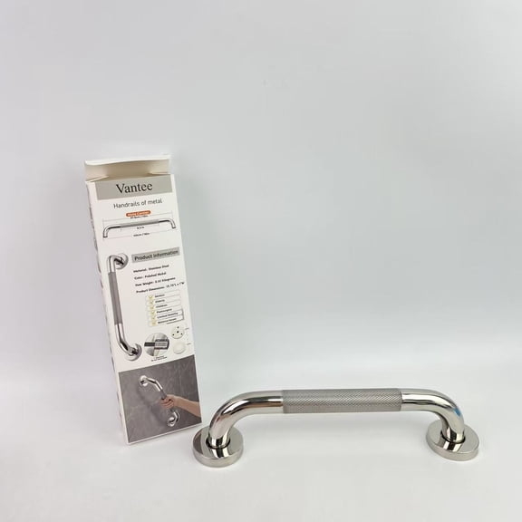 Vantee Handrails of metal,Grab Bars for Shower, 16-Inch Anti Slip Shower Handles for Elderly, Safety Shower Grab Bar, Stainless Steel Handicap Grab Bars for Bathroom (Polished Nickel 1" Diameter)