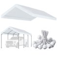 thumbnail image 1 of Vanteriam 10'x20' Carport Canopy Replacement Top Cover for Car Garage Shelter Party Tent with Ball Bungees White (Only Top Cover, Frame is not Included), 1 of 8