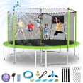 thumbnail image 1 of Vantic Trampoline with Basketball Hoop, Green, 168.11" x 168.11" x 107.87", 1 of 10