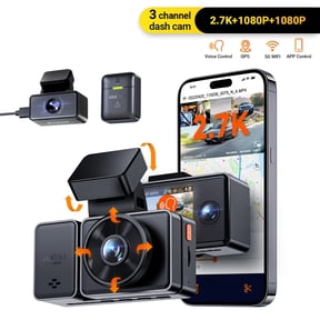 Vantrue E3 3 Channel 2.7K WiFi Dash Cam Front and Rear Inside, GPS Dash Camera 1944P+1080P+1080P with STARVIS IR Night Vision, Support 512GB Max