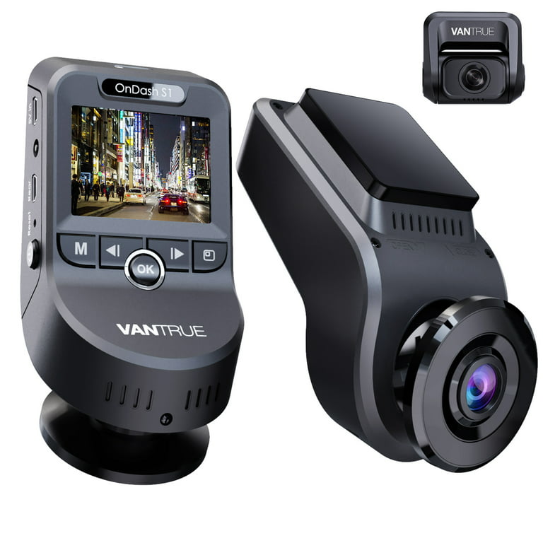 Vantrue Dual Front and Rear 1080P Dash Cam, Single Front 4K Car Camera,  Hidden Design, Built in GPS, 24/7 Parking Mode, Low Bitrate Recording, HDR