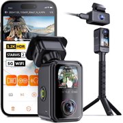 Vantrue E360 ACE 5.2K 360° Panoramic WiFi Dash Cam, Handheld Camera, STARVIS 2, HDR, IR Night Vision, Front Rear Inside Dashcam, Voice/Touch Control, GPS, 24/7 Buffered Parking Mode