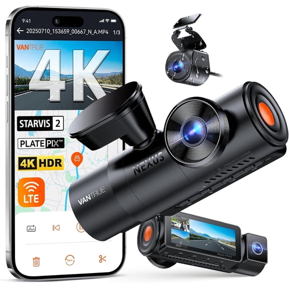 Vantrue N4 Pro S (N4 ProS) 3 Channel Dashcam 4K + 1080P + 2.5K Optional LTE