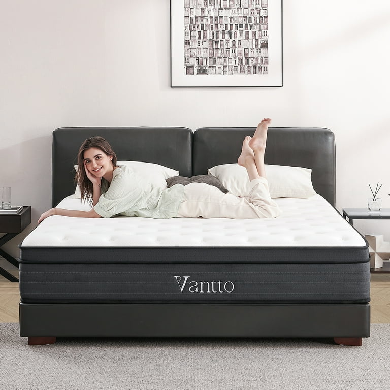 Vantto Full Mattress 10 Inch Hybrid Mattress Full Size Memory Foam Mattress in a Box with Motion Isolation Pressure Relief CertiPUR US