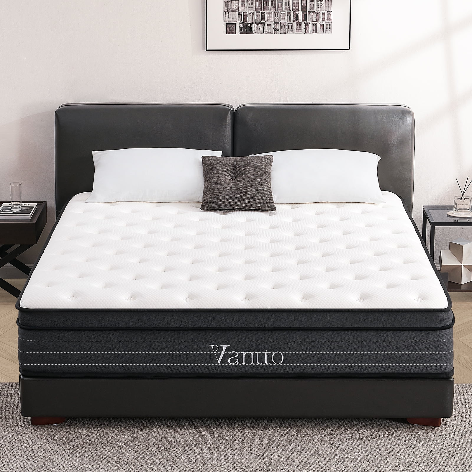 Vantto Full Mattress, 10 Inch Memory Foam Mattress, Individual Pocket Springs Mattress with Pressure Relief, Motion Isolation, CertiPUR-US, 100 Nights Trial