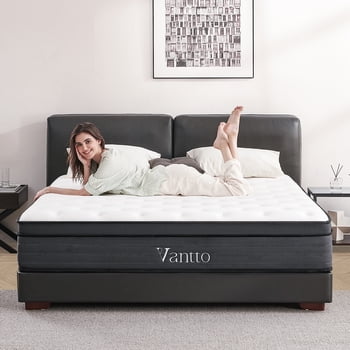 Vantto Twin Mattress, 10 Inch Hybrid Mattress Twin Size, Memory Foam Mattress in a Box with Motion Isolation, Pressure Relief, CertiPUR-US