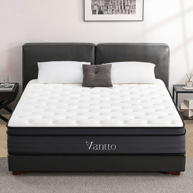 Vantto Twin Mattress, 10 Inch Memory Foam Hybrid Mattress, Individual