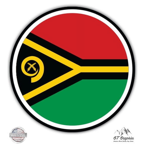Vanuatu Flag - 5" Vinyl Sticker - For Car Laptop I-Pad - Waterproof Decal