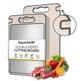 thumbnail image 1 of Vaparinckl Cutting Board for Kitchen, Double-Sided Cutting Board with Knife Sharpener, Stainless Steel Chopping Boards with Juice Groove, Non-Slip Feet, Dishwasher Safe, 1 of 7