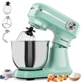 thumbnail image 1 of Electric Stand Mixer 6.5QT, 3-in-1 12-Speed Tilt-Head Household Mixer with Dough Hook, Beater, Whisk for Kitchen, Food Mixer for Baking Bread Cake and Most Home Cooks, Green, 1 of 9