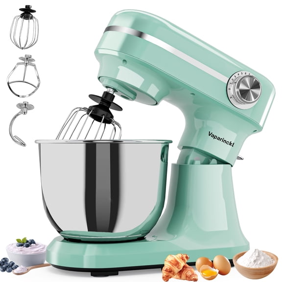 Electric Stand Mixer 6.5QT, 3-in-1 12-Speed Tilt-Head Household Mixer with Dough Hook, Beater, Whisk for Kitchen, Food Mixer for Baking Bread Cake and Most Home Cooks, Green