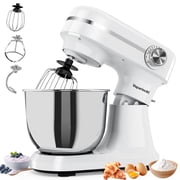 Electric Stand Mixer 6.5QT, 3-in-1 12-Speed Tilt-Head Household Mixer with Dough Hook, Beater, Whisk for Kitchen, Food Mixer for Baking Bread Cake and Most Home Cooks, White