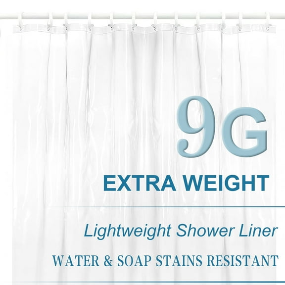 Vaparinckl Shower Curtain Liner, PEVA Waterproof Bathroom Accessories with 6 Magnets, Lightweight & Durable, 72"x72", Clear