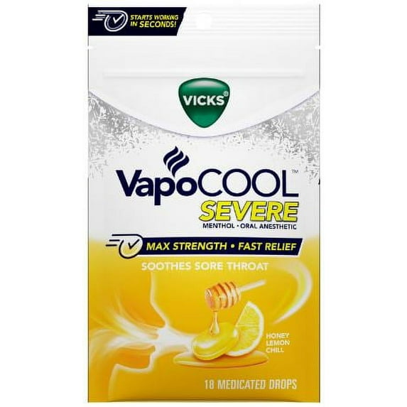 Vapo Cool Severe Cough Drops Honey (Pack of 24)