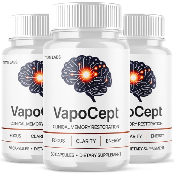 VapoCept Advanced Brain Support Pills Formula Supplement Vapo Cept Capsules (3 Pack)