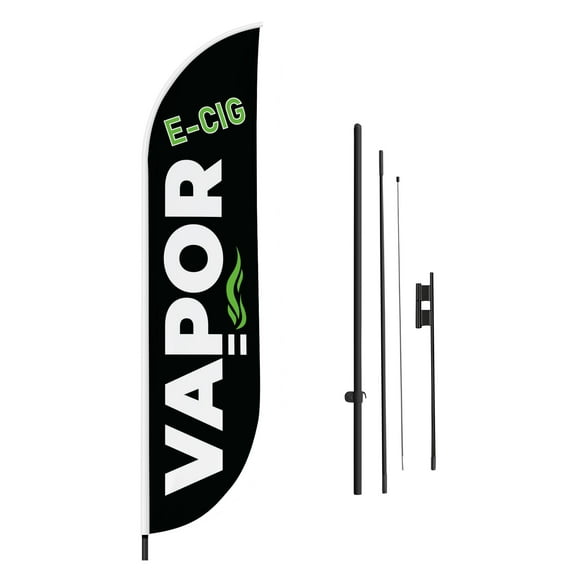 Vapor Feather Flag(11.5Feetx2.5Feet) By Dreamcontroller For Business Outside With Optional Add-On Pole(15Feet) and Groundspike | Custom Swooper Flag | Made In Usa