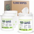 thumbnail image 1 of Vapor Fresh Value Wipes - 1,500 Count x 4 Rolls (6,000 Total Wipes) Plant Powered Commercial Grade Cleaner for Gym Equipment, Fitness Studios, Spas, Schools - Bulk Refill Rolls - Unscented, 1 of 5