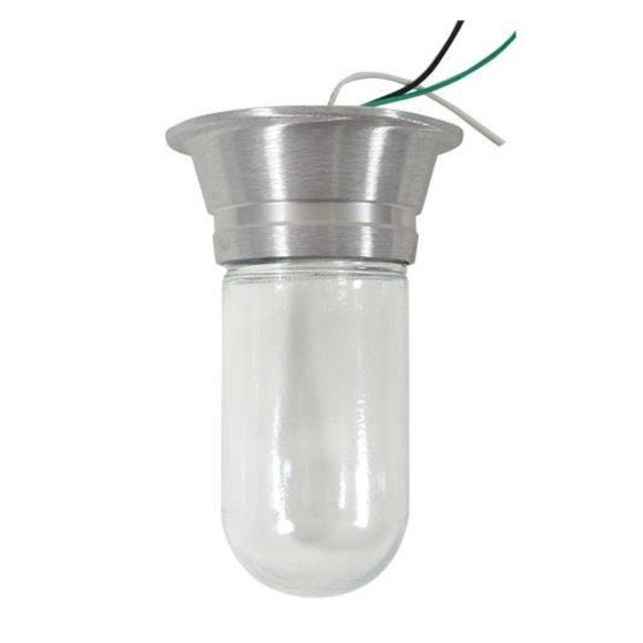 Vapor Proof Light Fixture - Flush Mount Hood Light - 42350 L55-1004 - Round NSF Approved Kitchen Exhaust Hood Light - Shatter Resistant Glass