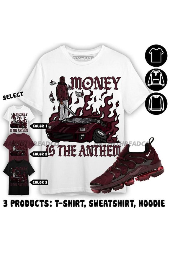 VaporMax Night Maroon Sneaker Match Graphic Design T-Shirt